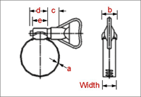 HF-2303 Butterfly Hose Clamps Schematic Diagram